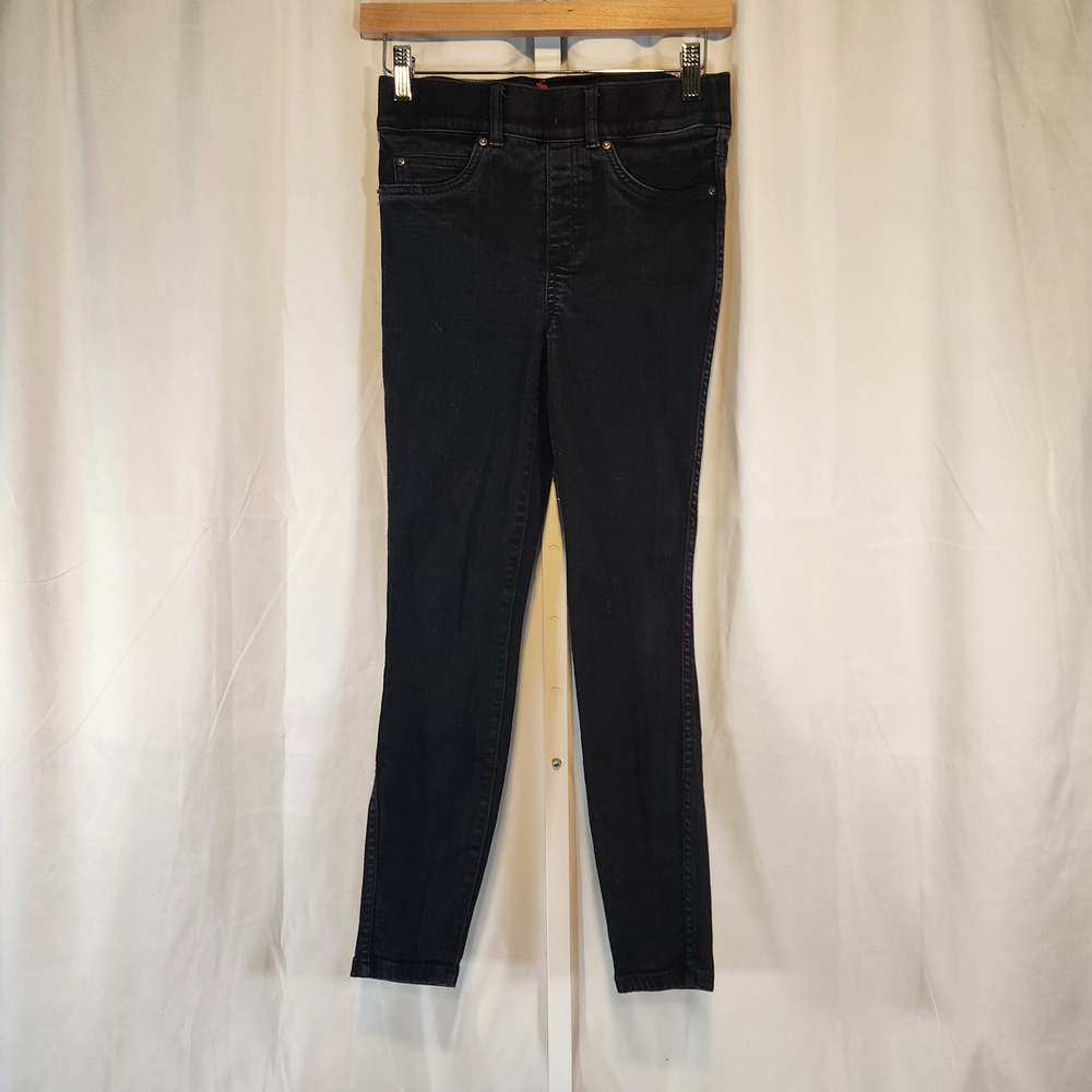 Spanx Black Skinny Jeans Jeggings Womens Size XS Black Pull On Slimming Stretch